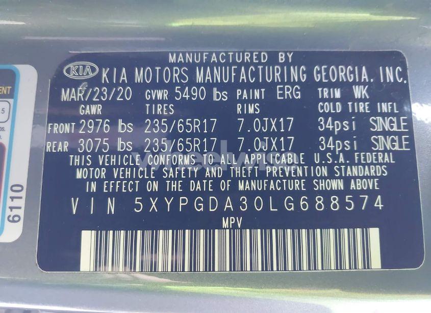 Photo 9 of 2020 Kia Sorento 2.4L LX (VIN 5XYPGDA30LG688574)