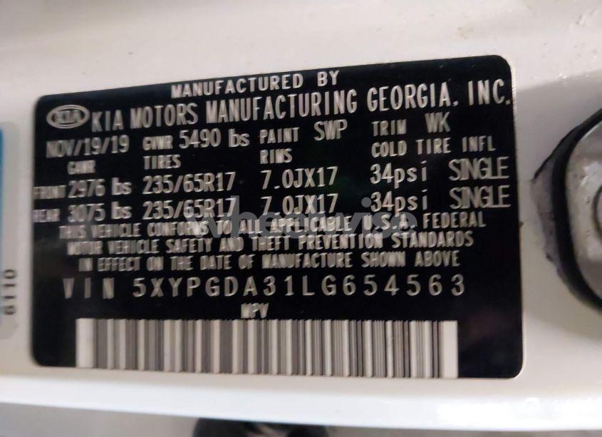 Photo 9 of 2020 Kia Sorento 2.4L LX (VIN 5XYPGDA31LG654563)