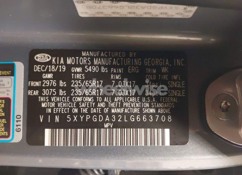 Photo 9 of 2020 Kia Sorento 2.4L LX (VIN 5XYPGDA32LG663708)