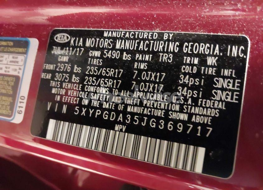 Photo 9 of 2018 Kia Sorento 2.4L LX (VIN 5XYPGDA35JG369717)