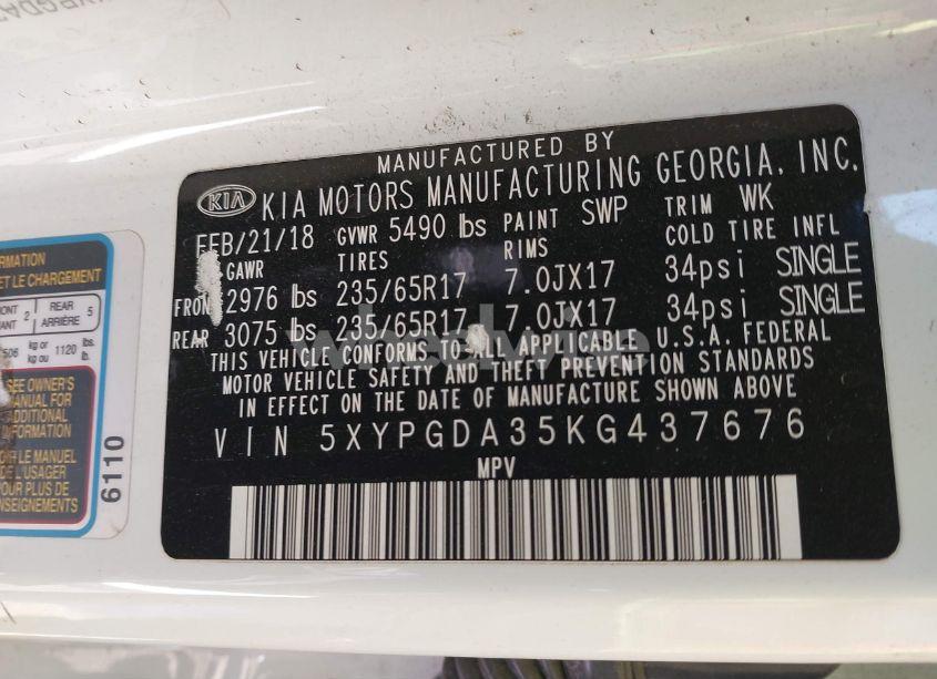 Photo 9 of 2019 Kia Sorento 2.4L LX (VIN 5XYPGDA35KG437676)