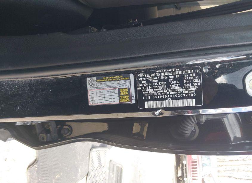 Photo 9 of 2016 Kia Sorento 2.4L LX (VIN 5XYPGDA36GG037200)