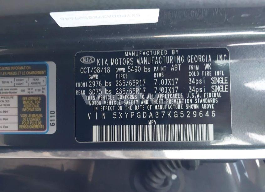 Photo 9 of 2019 Kia Sorento 2.4L LX (VIN 5XYPGDA37KG529646)