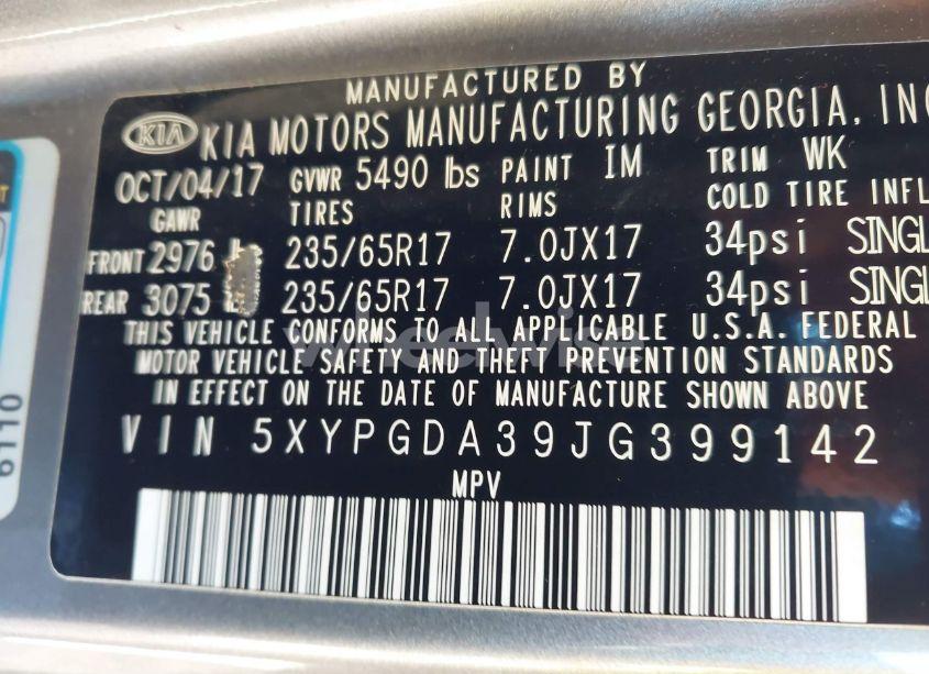 Photo 9 of 2018 Kia Sorento 2.4L LX (VIN 5XYPGDA39JG399142)