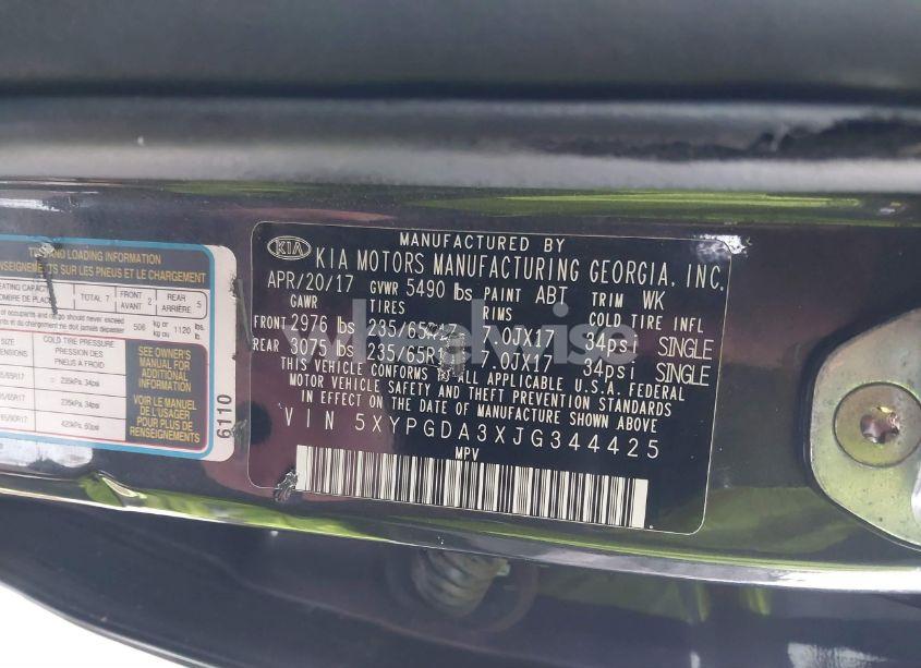 Photo 9 of 2018 Kia Sorento 2.4L LX (VIN 5XYPGDA3XJG344425)