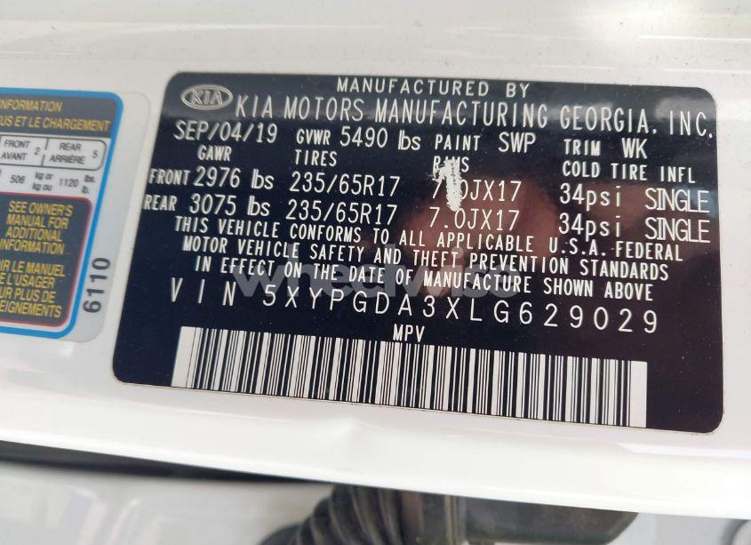 Photo 9 of 2020 Kia Sorento 2.4L LX (VIN 5XYPGDA3XLG629029)