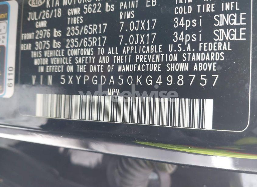 Photo 9 of 2019 Kia Sorento 3.3L LX (VIN 5XYPGDA50KG498757)