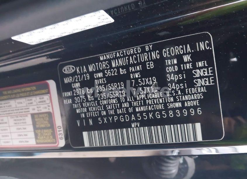 Photo 9 of 2019 Kia Sorento 3.3L S (VIN 5XYPGDA55KG583996)