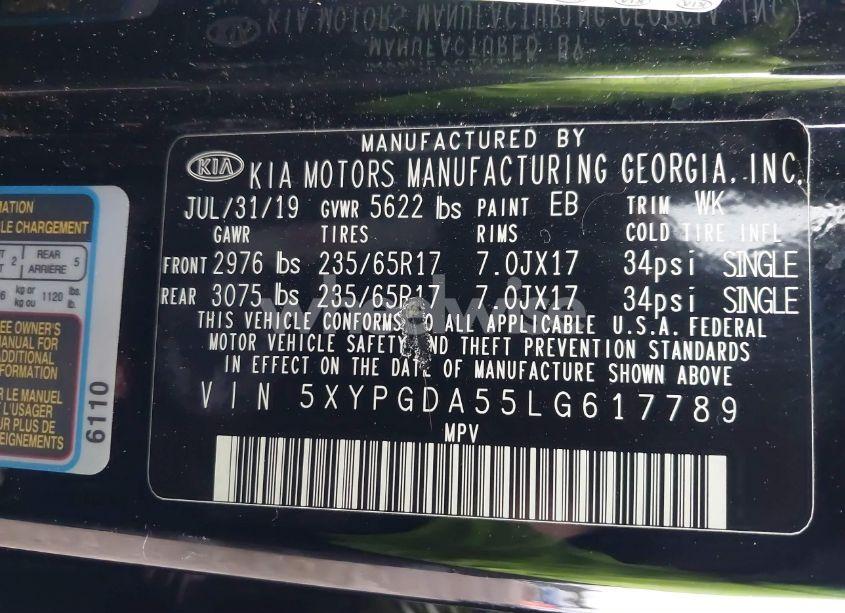 Photo 9 of 2020 Kia Sorento 3.3L LX (VIN 5XYPGDA55LG617789)