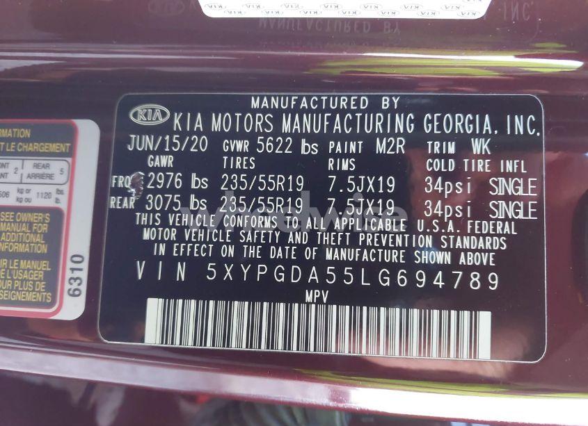 Photo 9 of 2020 Kia Sorento 3.3L S (VIN 5XYPGDA55LG694789)