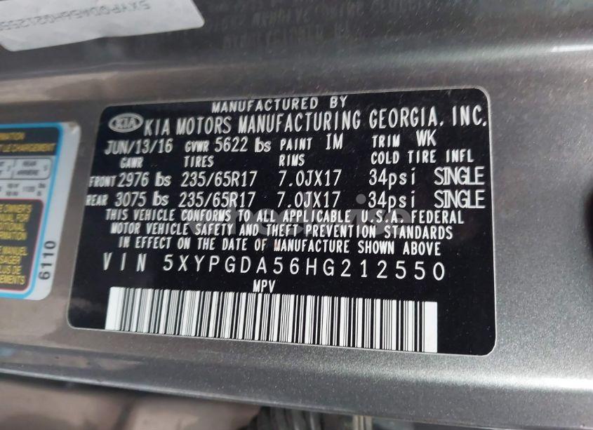 Photo 9 of 2017 Kia Sorento 3.3L LX (VIN 5XYPGDA56HG212550)