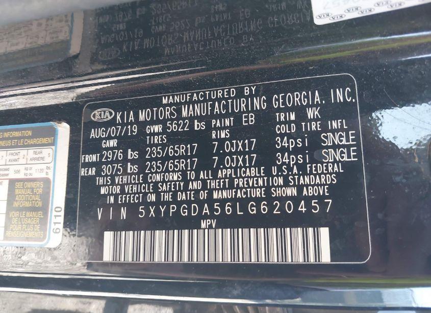 Photo 9 of 2020 Kia Sorento 3.3L LX (VIN 5XYPGDA56LG620457)