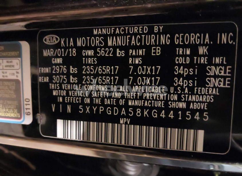 Photo 9 of 2019 Kia Sorento 3.3L LX (VIN 5XYPGDA58KG441545)