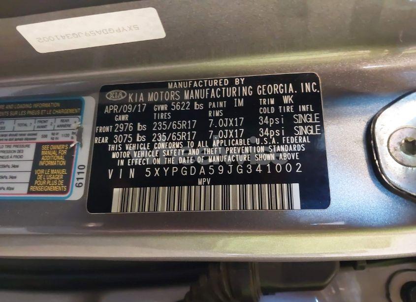 Photo 9 of 2018 Kia Sorento 3.3L LX (VIN 5XYPGDA59JG341002)