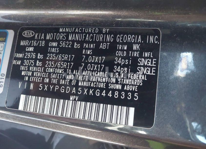 Photo 9 of 2019 Kia Sorento 3.3L LX (VIN 5XYPGDA5XKG448335)