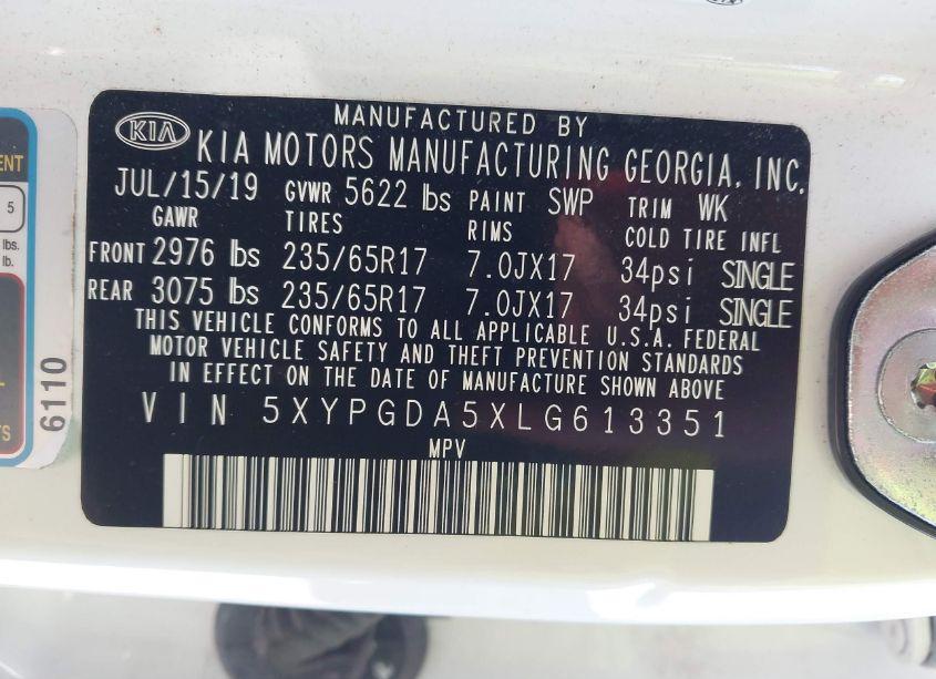 Photo 9 of 2020 Kia Sorento 3.3L LX (VIN 5XYPGDA5XLG613351)