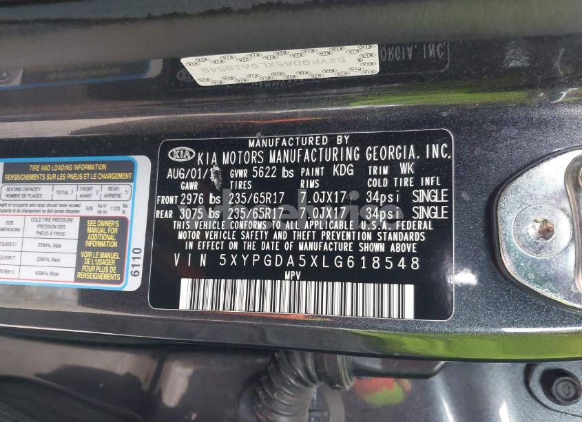 Photo 9 of 2020 Kia Sorento 3.3L LX (VIN 5XYPGDA5XLG618548)