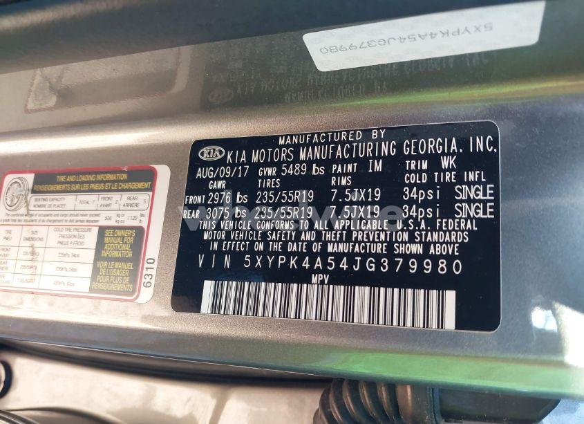 Photo 9 of 2018 Kia Sorento SX V6 (VIN 5XYPK4A54JG379980)