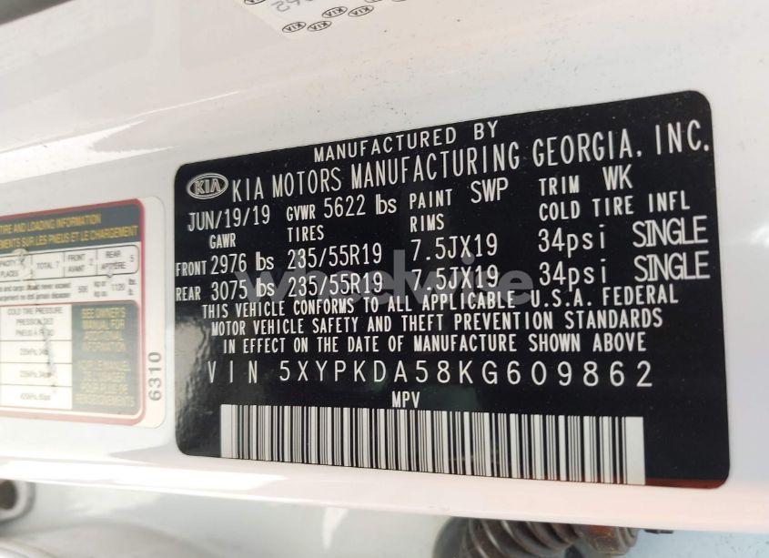 Photo 9 of 2019 Kia Sorento 3.3L SXL (VIN 5XYPKDA58KG609862)