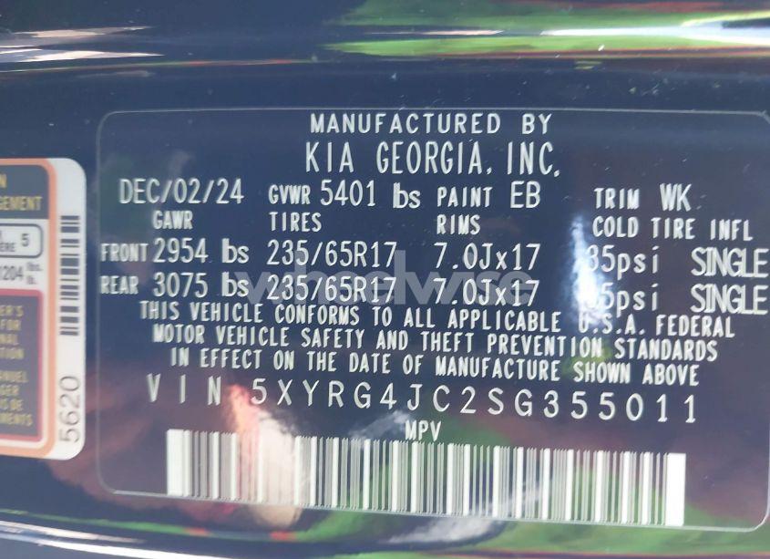 Photo 9 of 2025 Kia Sorento LX (VIN 5XYRG4JC2SG355011)