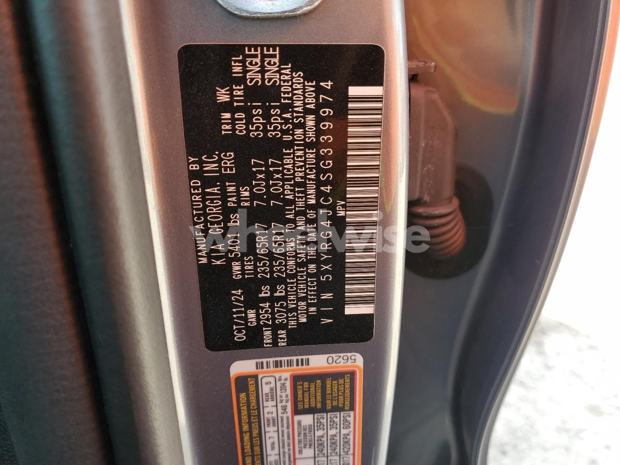 Photo 12 of 2025 KIA SORENTO LX (VIN 5XYRG4JC4SG339974)