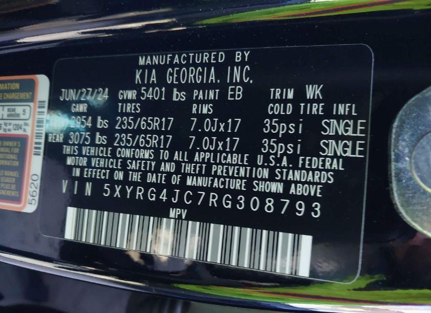 Photo 9 of 2024 Kia Sorento LX (VIN 5XYRG4JC7RG308793)