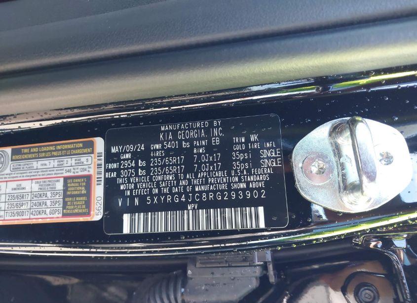 Photo 9 of 2024 Kia Sorento LX (VIN 5XYRG4JC8RG293902)