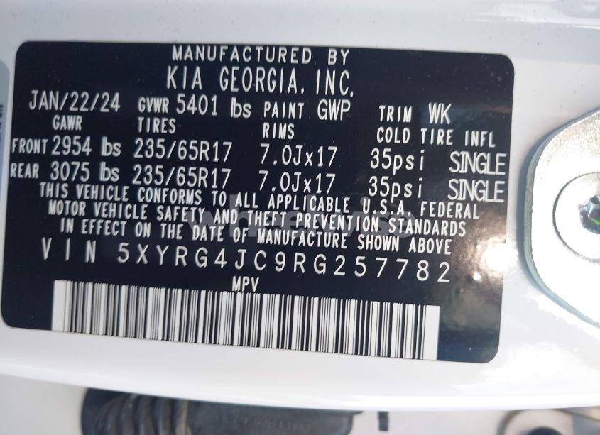 Photo 9 of 2024 Kia Sorento LX (VIN 5XYRG4JC9RG257782)