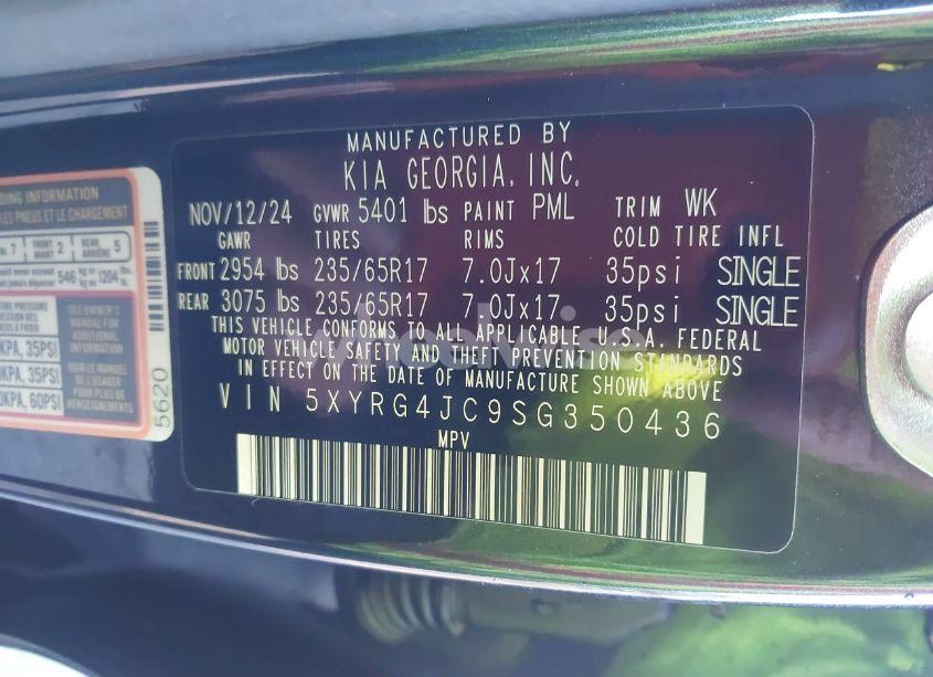 Photo 9 of 2025 Kia Sorento LX (VIN 5XYRG4JC9SG350436)