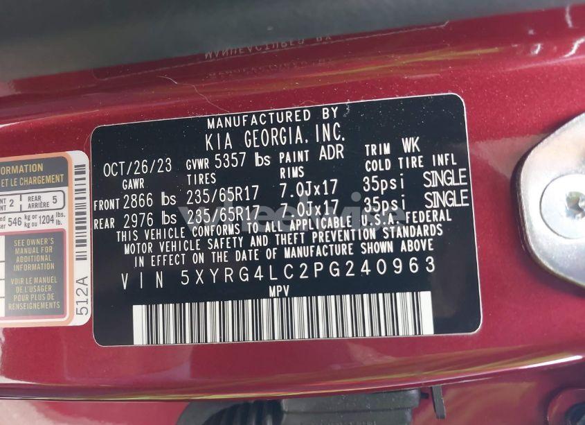 Photo 9 of 2023 Kia Sorento LX (VIN 5XYRG4LC2PG240963)