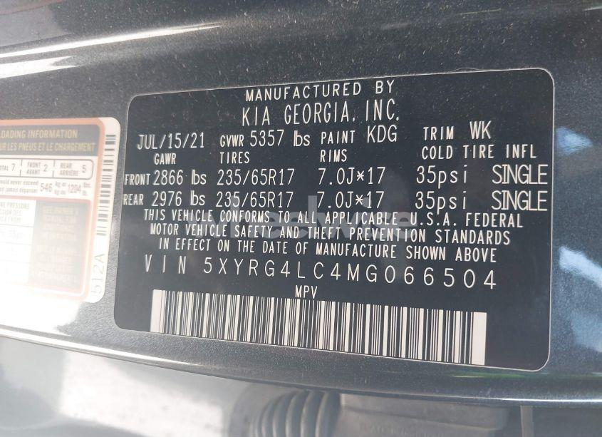 Photo 9 of 2021 Kia Sorento LX (VIN 5XYRG4LC4MG066504)