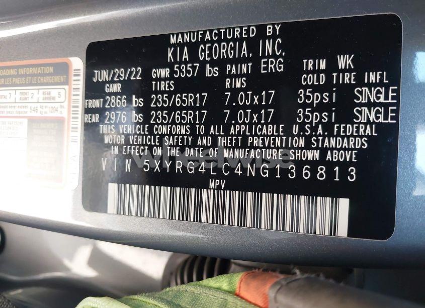 Photo 9 of 2022 Kia Sorento LX (VIN 5XYRG4LC4NG136813)