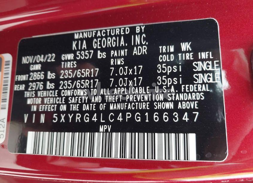 Photo 9 of 2023 Kia Sorento LX (VIN 5XYRG4LC4PG166347)