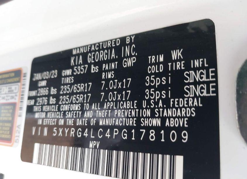 Photo 9 of 2023 Kia Sorento LX (VIN 5XYRG4LC4PG178109)