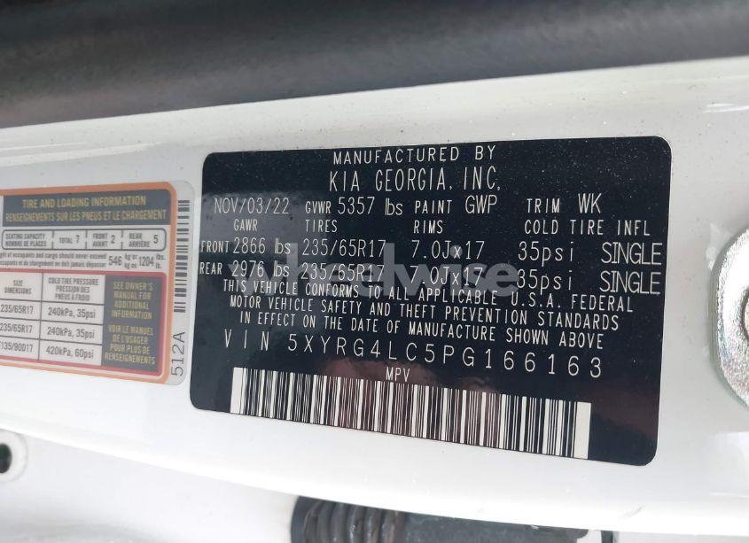 Photo 9 of 2023 Kia Sorento LX (VIN 5XYRG4LC5PG166163)