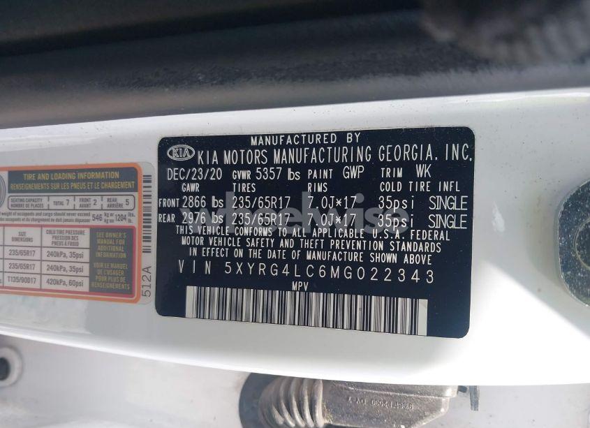 Photo 9 of 2021 Kia Sorento LX (VIN 5XYRG4LC6MG022343)