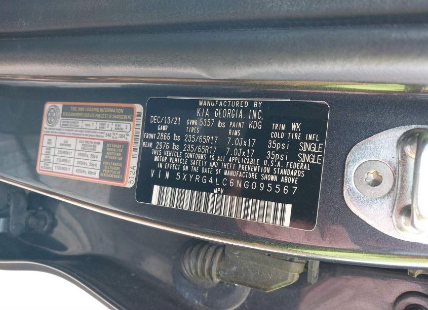 Photo 9 of 2022 Kia Sorento LX (VIN 5XYRG4LC6NG095567)