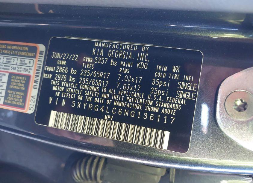 Photo 9 of 2022 Kia Sorento LX (VIN 5XYRG4LC6NG136117)