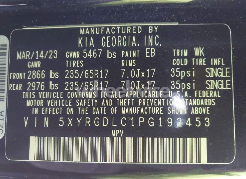 Photo 9 of 2023 Kia Sorento LX (VIN 5XYRGDLC1PG192453)