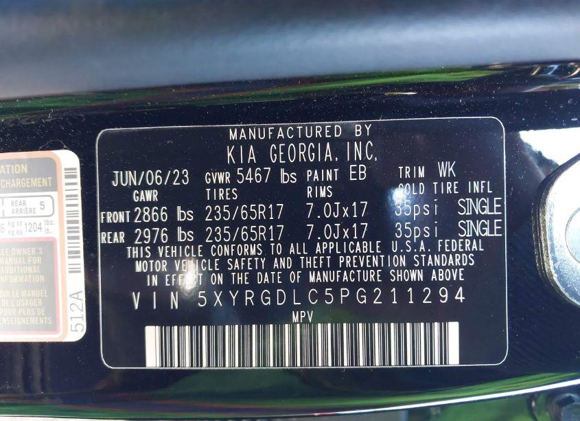 Photo 9 of 2023 Kia Sorento LX (VIN 5XYRGDLC5PG211294)