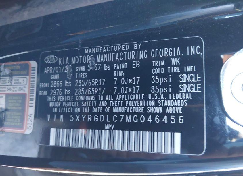 Photo 9 of 2021 Kia Sorento LX (VIN 5XYRGDLC7MG046456)