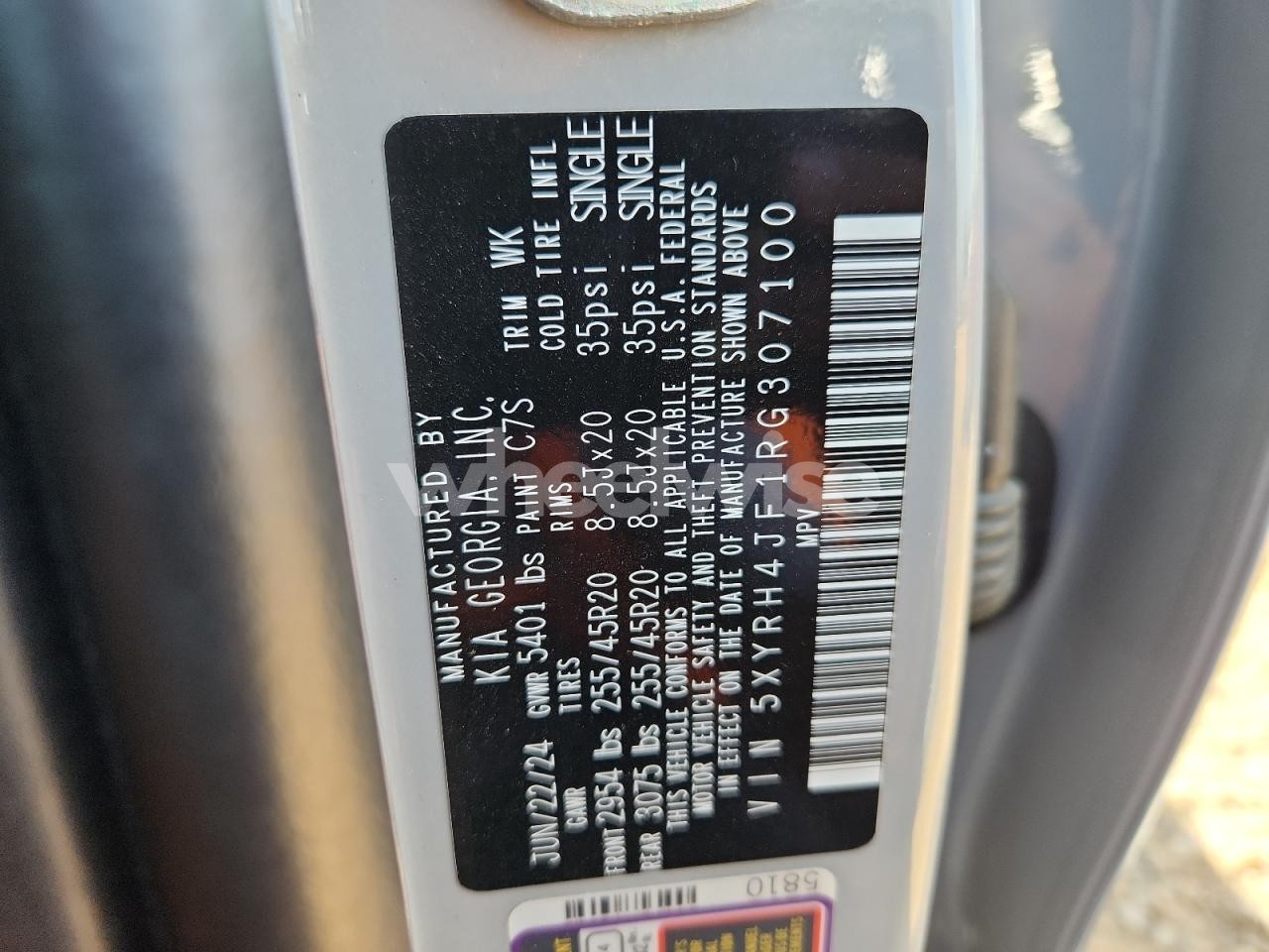 Photo 13 of 2024 KIA SORENTO EX (VIN 5XYRH4JF1RG307100)