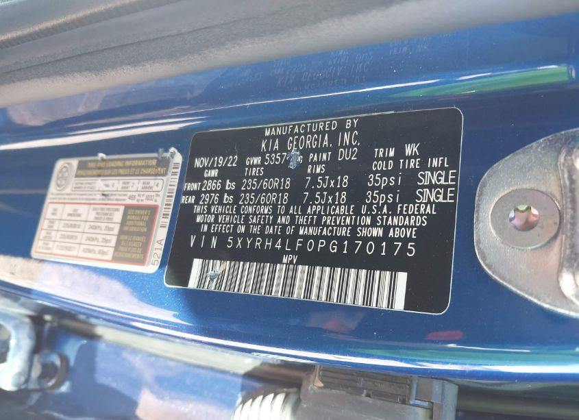Photo 9 of 2023 Kia Sorento EX (VIN 5XYRH4LF0PG170175)