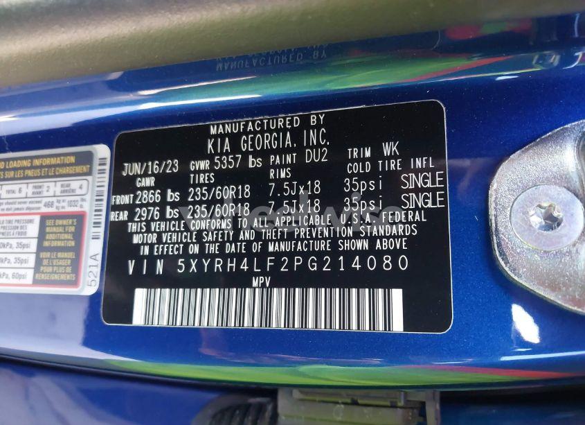 Photo 9 of 2023 Kia Sorento EX (VIN 5XYRH4LF2PG214080)