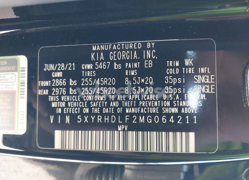 Photo 9 of 2021 Kia Sorento EX (VIN 5XYRHDLF2MG064211)
