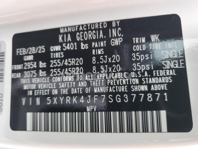Photo 4 of 2025 KIA SORENTO SX (VIN 5XYRK4JF7SG377871)