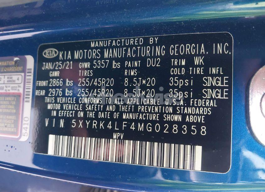 Photo 9 of 2021 Kia Sorento SX PRESTIGE (VIN 5XYRK4LF4MG028358)