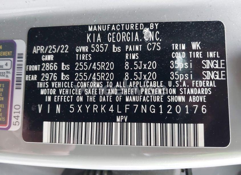 Photo 9 of 2022 Kia Sorento SX (VIN 5XYRK4LF7NG120176)