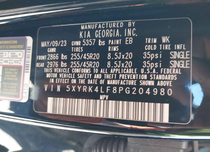 Photo 9 of 2023 Kia Sorento SX (VIN 5XYRK4LF8PG204980)