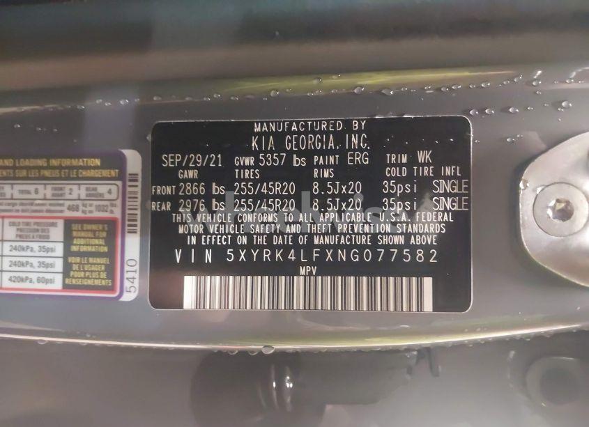 Photo 9 of 2022 Kia Sorento SX PRESTIGE (VIN 5XYRK4LFXNG077582)